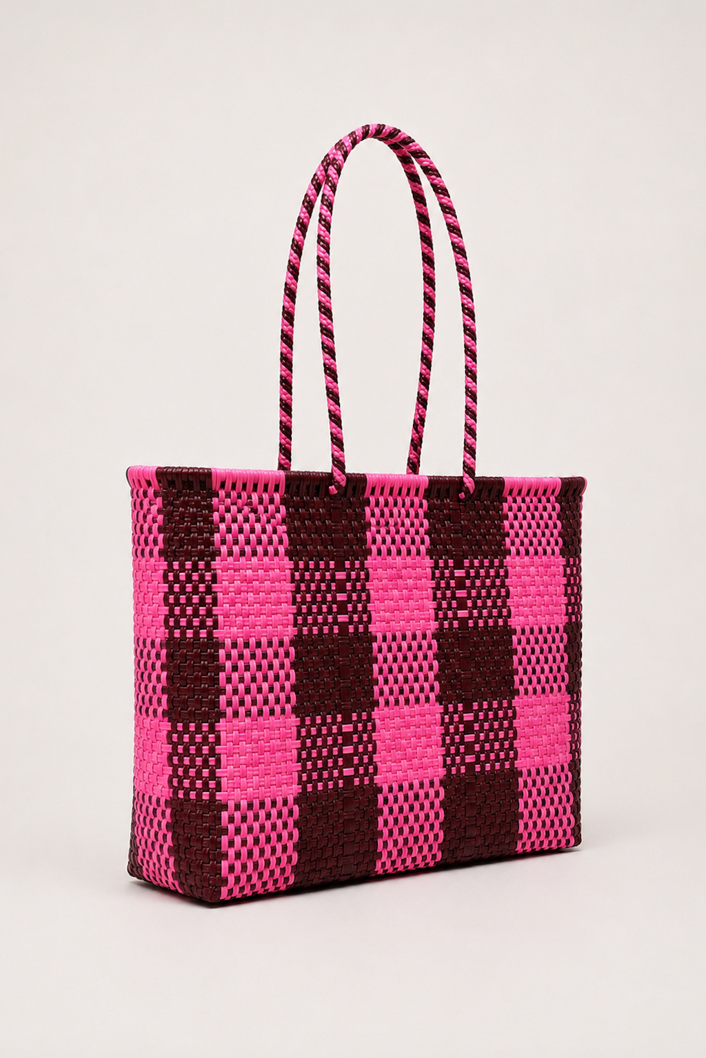XL pink and wine bag
